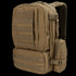 The Condor Convoy Backpack 22L is a tan tactical pack featuring multiple zippered compartments, MOLLE webbing, adjustable and padded shoulder straps—perfect for law enforcement or shooting range use—shown on a white background.
